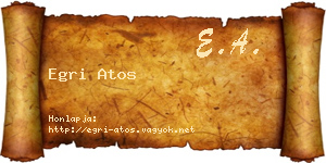 Egri Atos névjegykártya